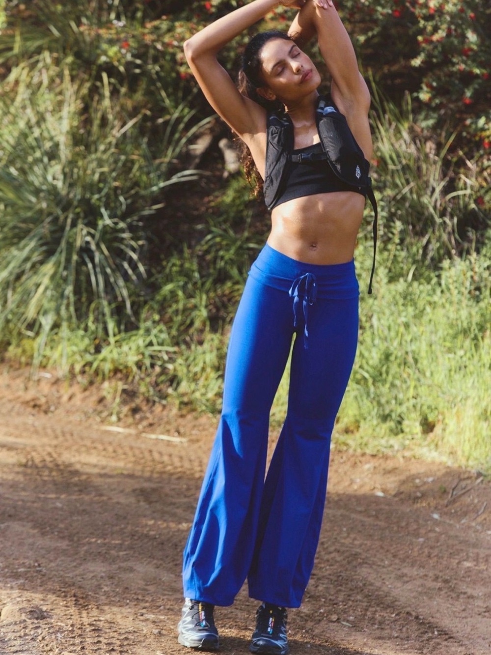 FP Movement by Free People Royal Blue Wide-Leg Drawstring Pants